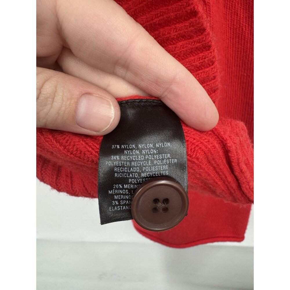 Moth By Anthropologie Bell Sleeve Cardigan Women Small Red Preppy Romantic - Picture 5 of 11